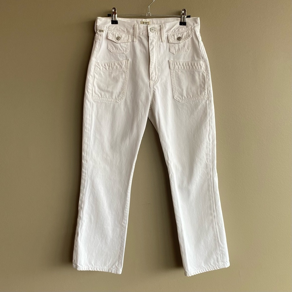 Citizens of Humanity Kamila Patch Pocket Flare White Jeans Size 27 - Picture 2 of 13